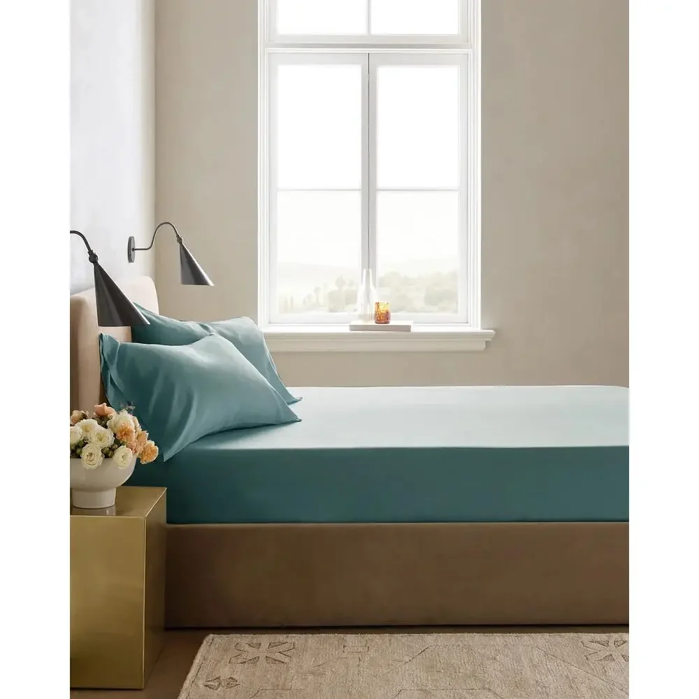 Quince Organic Bamboo Viscose Fitted Sheet Set Ocean King 3 Pc NWOT